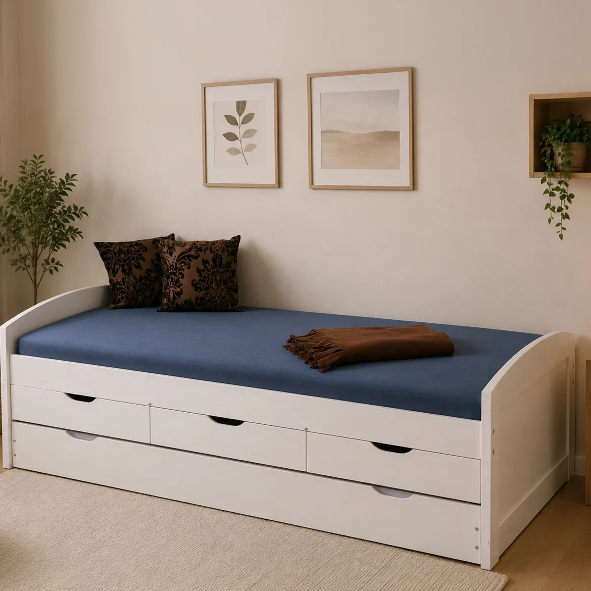 Letto Singolo Bianco Contenitore Dimensione Materasso 90x190 cm, Singolo - Spoltore