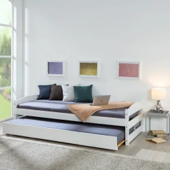 Letto Singolo Bianco Contenitore Singolo, - Granze