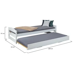 Letto Singolo Bianco Contenitore Singolo, - Granze