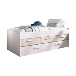 Letto singolo bianco e rovere 95x194cm - Aftro
