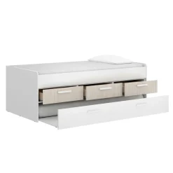 Letto singolo bianco e rovere 95x194cm - Aftro