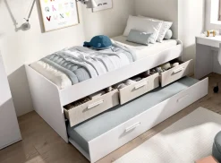 Letto singolo bianco e rovere 95x194cm - Aftro