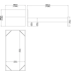Letto singolo bianco lucido 96x196cm adatto per materasso 190x90 cm - Assar