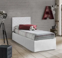 Letto singolo bianco 80x190cm materasso incluso - Ascra