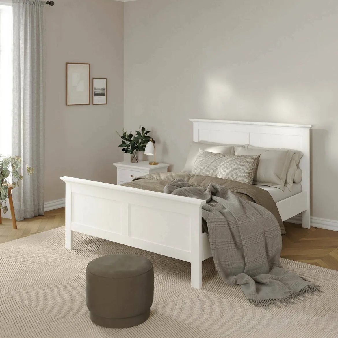 Letto singolo bianco 158x210cm rete inclusa - Clan
