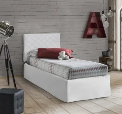 Letto singolo bianco 5x90cm rete inclusa - Accu