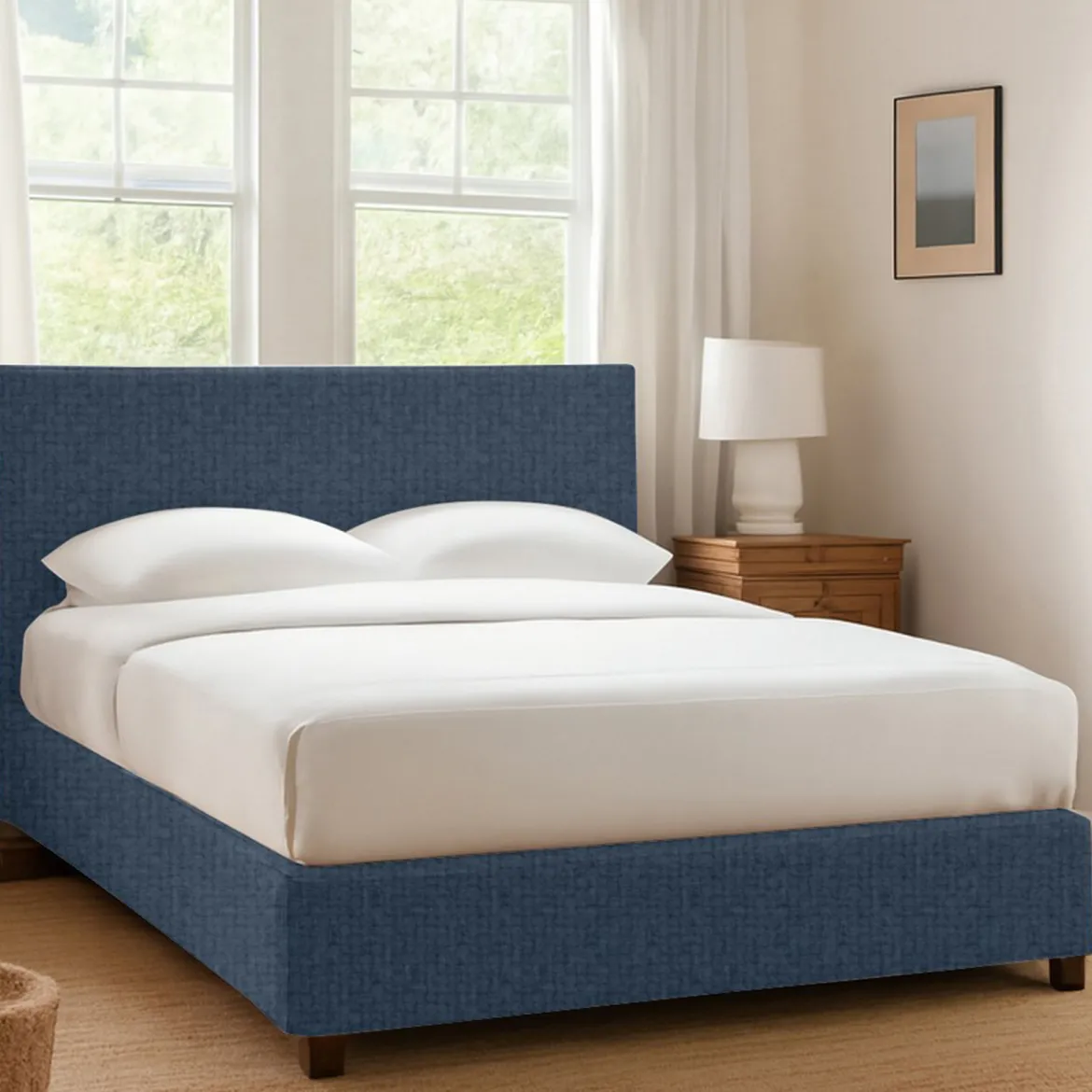 Letto Singolo blu Sfoderabile Contenitore, Dimensione Materasso 90x190 cm - Ripi
