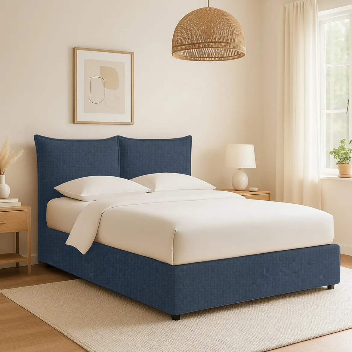 Letto Singolo blu Sfoderabile Contenitore, Dimensione Materasso 90x190 cm - Sinio