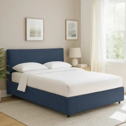 Letto Singolo blu Sfoderabile Contenitore, Dimensione Materasso 90x200 cm - Carbone