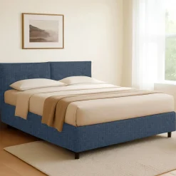 Letto Singolo blu Sfoderabile Contenitore, Dimensione Materasso 90x200 cm - Oncino