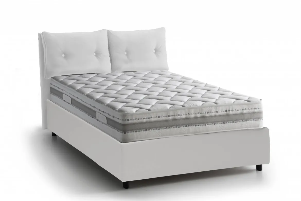 Letto singolo con contenitore bianco 95x205cm chic - Asio