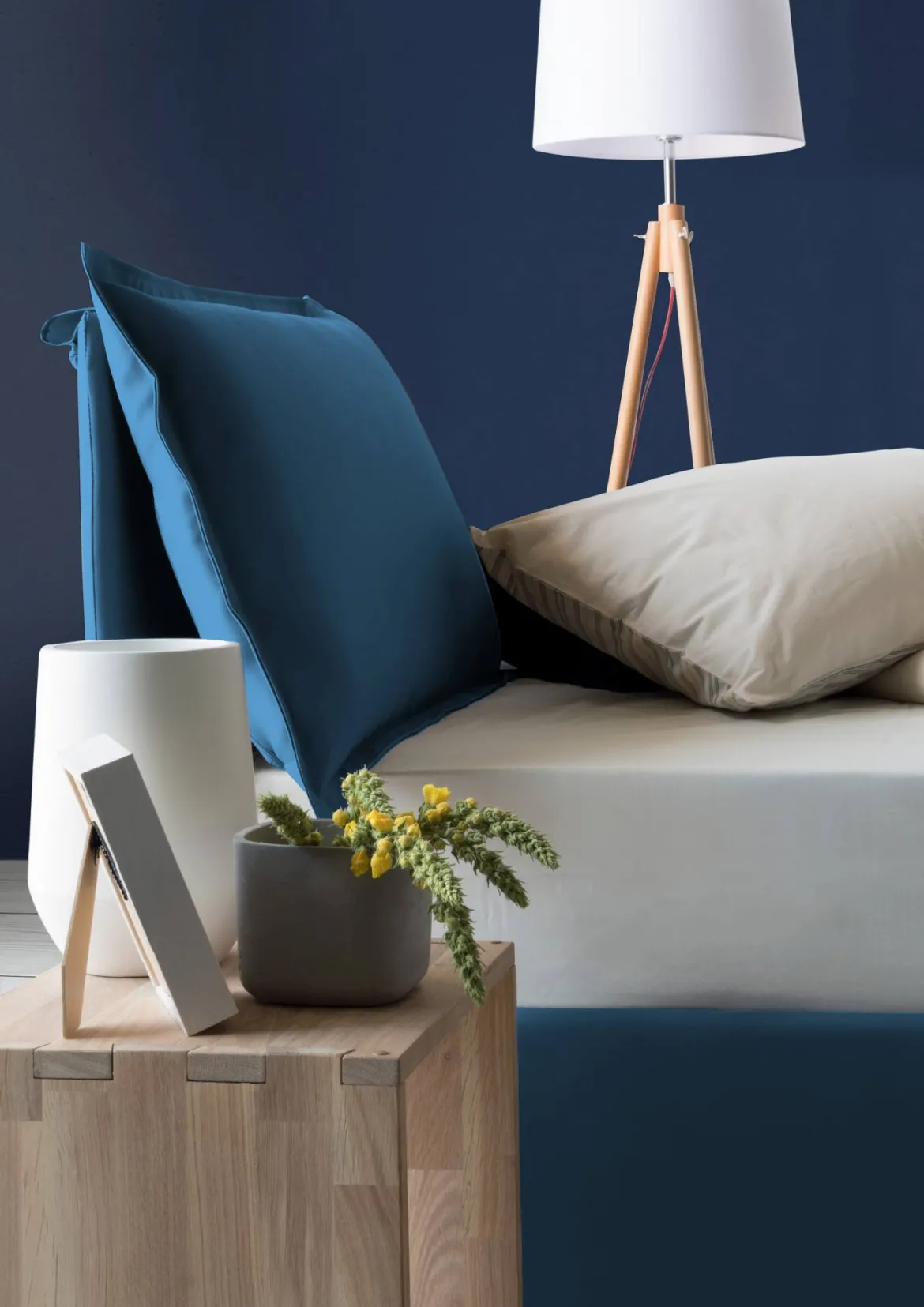 Letto singolo con contenitore blu 105x215cm rete - Abroghat