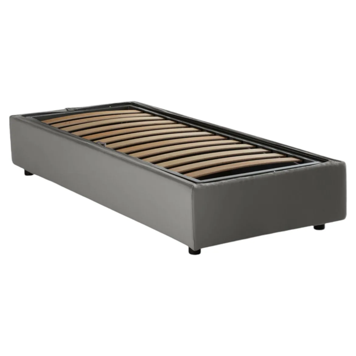 Letto singolo con contenitore tortora 95x205 - Albiate