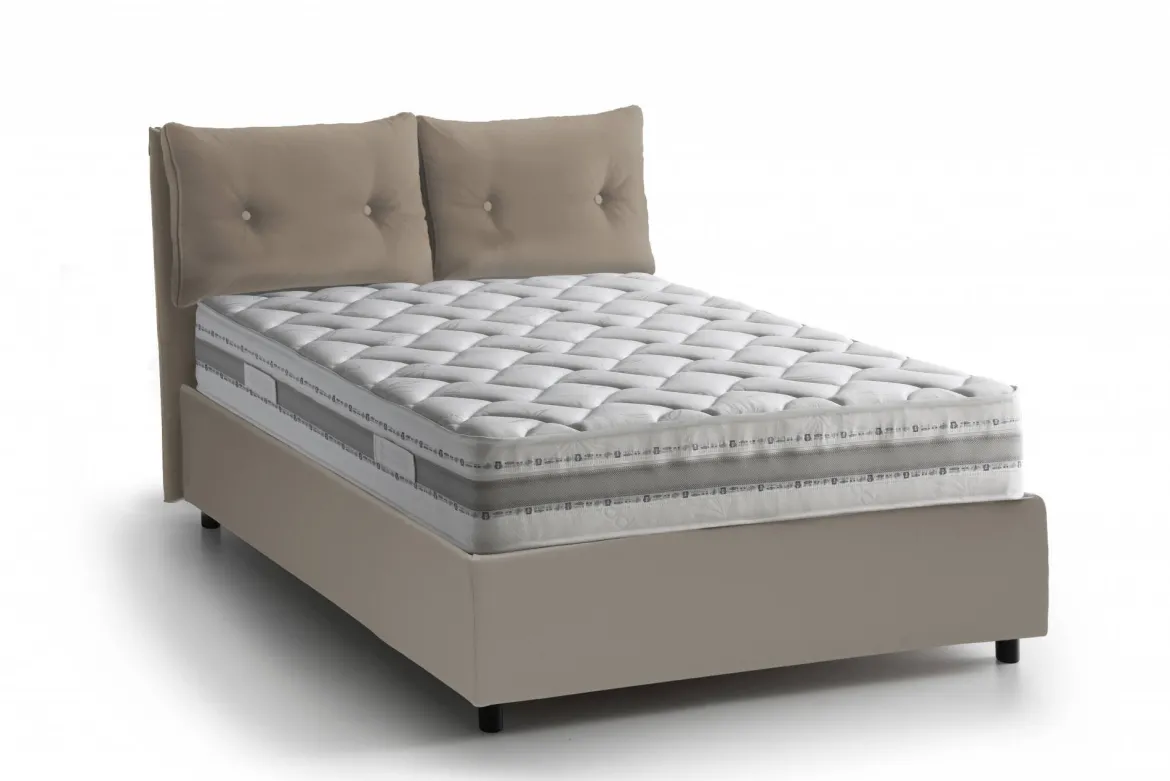 Letto singolo con contenitore tortora 95x205 - Albiate