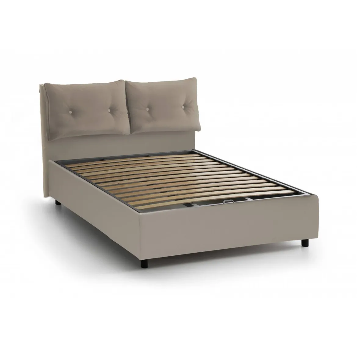 Letto singolo con contenitore tortora 95x205cm comodo - Anzi