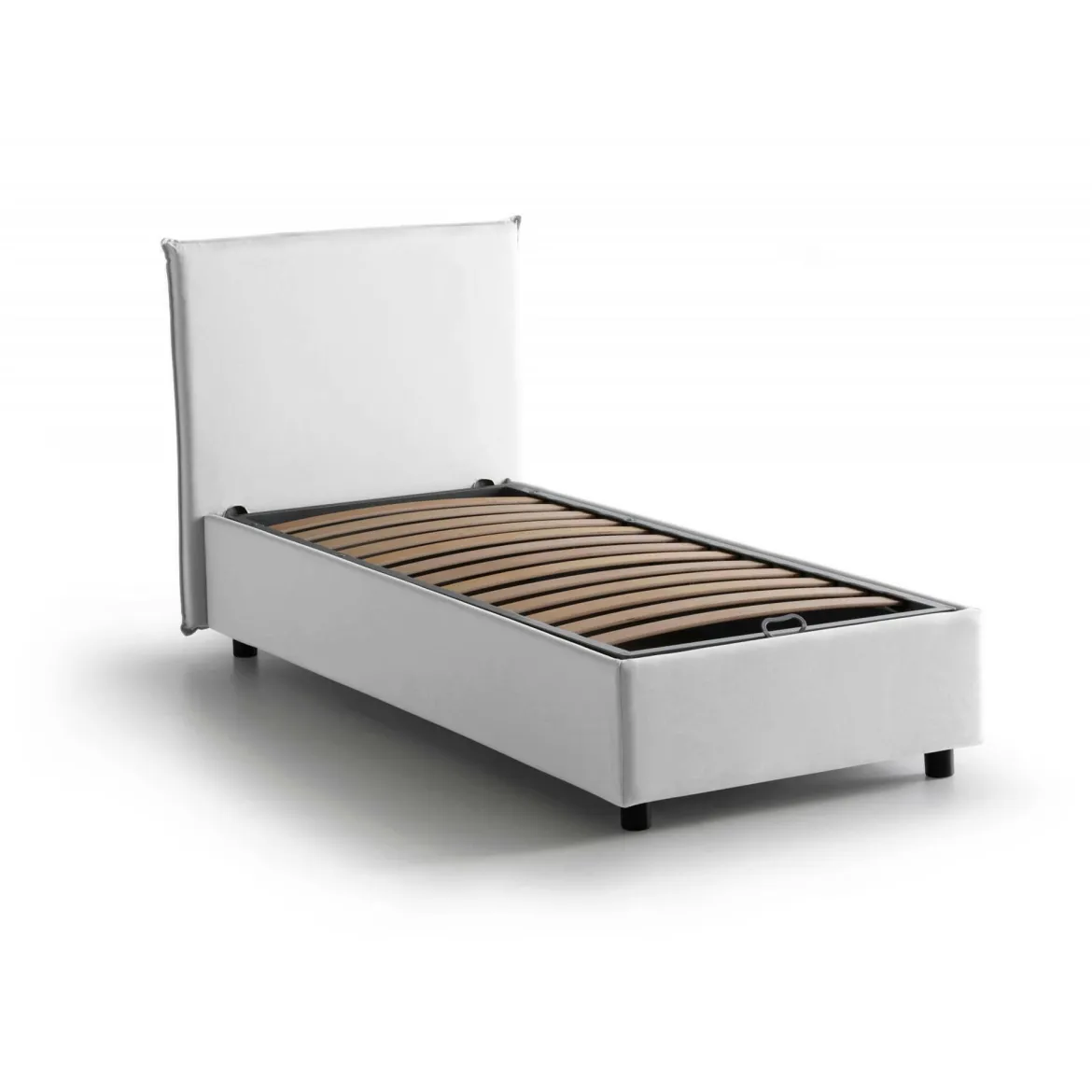Letto singolo contenitore bianco 180x210cm rete inclusa - Adet