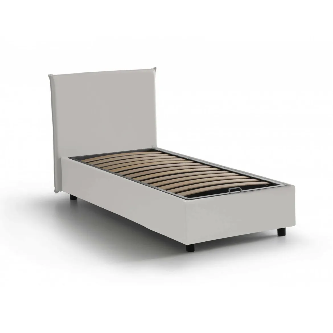 Letto singolo contenitore bianco 95x205cm comodo - Arcisate