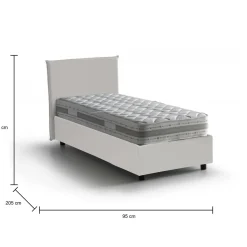 Letto singolo contenitore bianco 95x205cm elegante - Anzi