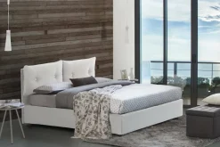 Letto singolo contenitore bianco 95x205cm moderno - Ildegarda