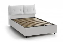 Letto singolo contenitore bianco 95x205cm moderno - Ildegarda