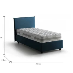 Letto singolo contenitore blu 105x215cm rete inclusa - Acetico