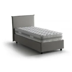 Letto singolo contenitore grigio 105x205cm rete in legno - Aigor