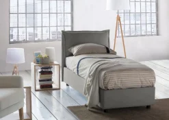 Letto singolo contenitore grigio 105x215cm in legno - Arzon