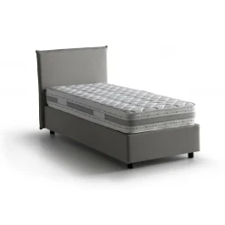 Letto singolo contenitore grigio 95x205cm adatto per materasso 190x80 cm - Astor