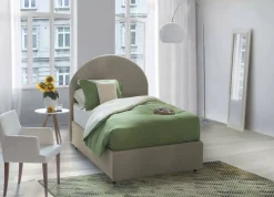 Letto singolo contenitore tortora 95x205cm adatto per materasso 190x80 cm - Amantea