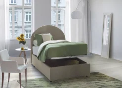 Letto singolo contenitore tortora 95x205cm adatto per materasso 190x80 cm - Amantea