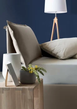 Letto singolo contenitore tortora 95x205cm con testiera imbottita - Alto