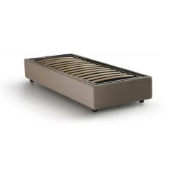 Letto singolo contenitore tortora 95x205cm moderno - Arcisate