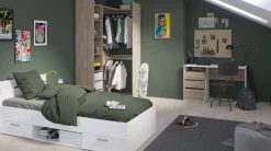 Letto singolo economico bianco opaco 94x204cm adatto per materasso 200x90 cm - Zone