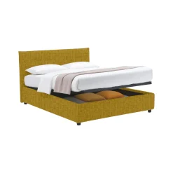 Letto Singolo Giallo Ocra Sfoderabile Contenitore, Dimensione Materasso 90x190 cm - Fiumalbo