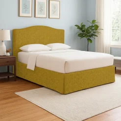 Letto Singolo Giallo Ocra Sfoderabile Contenitore, Dimensione Materasso 90x190 cm - Orvieto