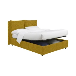 Letto Singolo Giallo Ocra Sfoderabile Contenitore, Dimensione Materasso 90x190 cm - Ripi