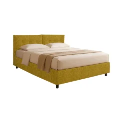Letto Singolo Giallo Ocra Sfoderabile Contenitore, Dimensione Materasso 90x190 cm - Supino