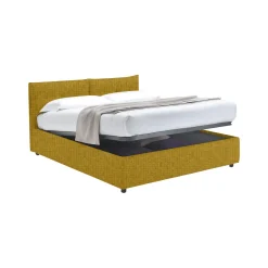 Letto Singolo Giallo Ocra Sfoderabile Contenitore, Dimensione Materasso 90x200 cm - Oncino