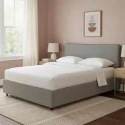 Letto Singolo Grigio Cenere Sfoderabile Contenitore, Dimensione Materasso 90x200 cm - Carbone
