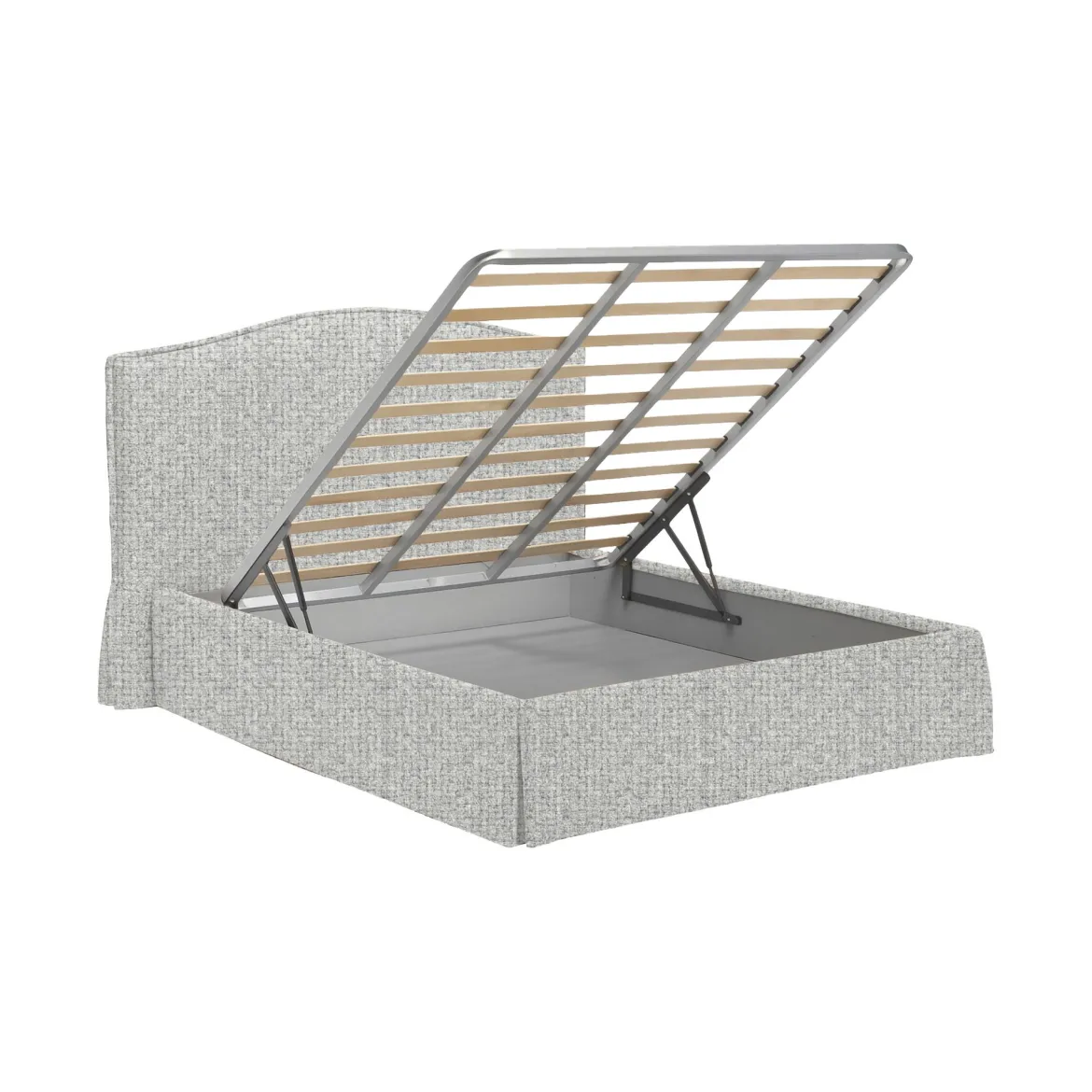Letto Singolo Grigio Chiaro Sfoderabile Contenitore, Dimensione Materasso 90x190 cm - Orvieto