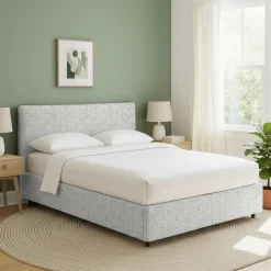 Letto Singolo Grigio Chiaro Sfoderabile Contenitore, Dimensione Materasso 90x200 cm - Carbone
