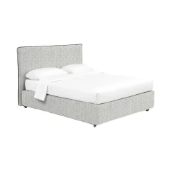 Letto Singolo Grigio Chiaro Sfoderabile Contenitore, Dimensione Materasso 90x200 cm - Carbone