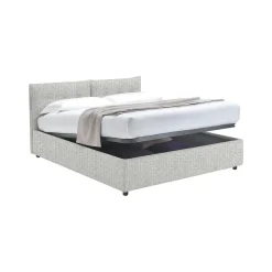 Letto Singolo Grigio Chiaro Sfoderabile Contenitore, Dimensione Materasso 90x200 cm - Oncino