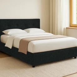 Letto Singolo Grigio Scuro Sfoderabile Contenitore, Dimensione Materasso 90x190 cm - Fiumalbo