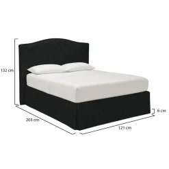 Letto Singolo Grigio Scuro Sfoderabile Contenitore, Dimensione Materasso 90x190 cm - Quisquina