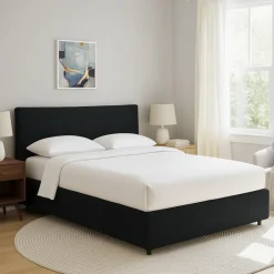 Letto Singolo Grigio Scuro Sfoderabile Contenitore, Dimensione Materasso 90x200 cm - Carbone