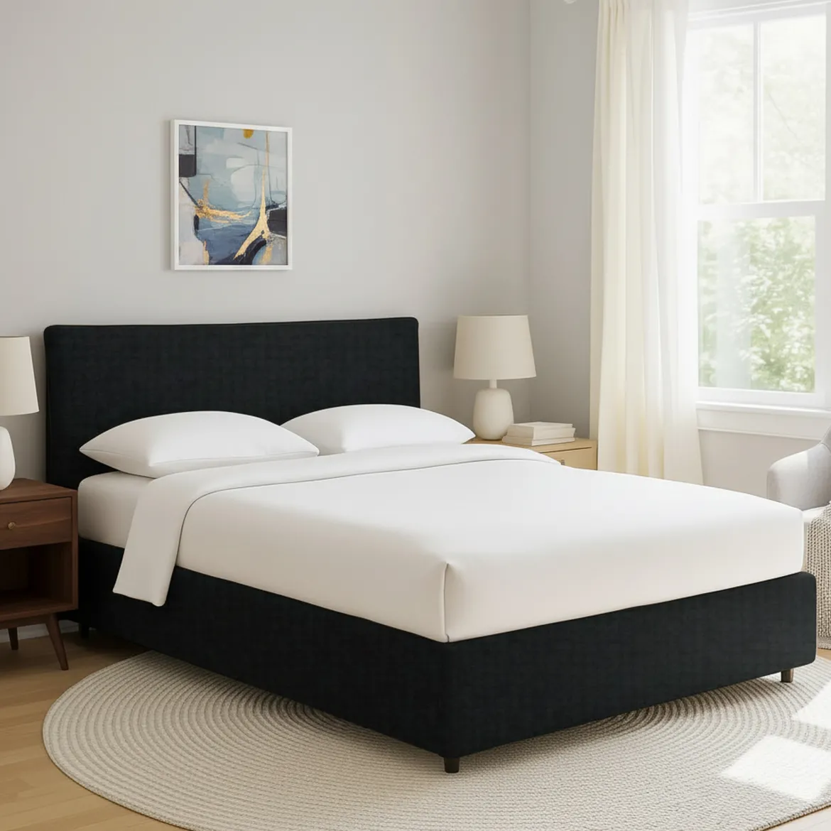 Letto Singolo Grigio Scuro Sfoderabile Contenitore, Dimensione Materasso 90x200 cm - Cerzeto