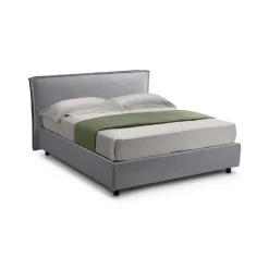 Letto Singolo Grigio Sfoderabile Contenitore, Dimensione Materasso 80x190 cm Made in Italy - Brusson