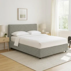 Letto Singolo Grigio Sfoderabile Contenitore, Dimensione Materasso 90x200 cm - Carbone