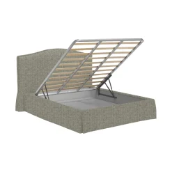 Letto Singolo Grigio Sfoderabile Contenitore, Dimensione Materasso 90x200 cm - Copparo